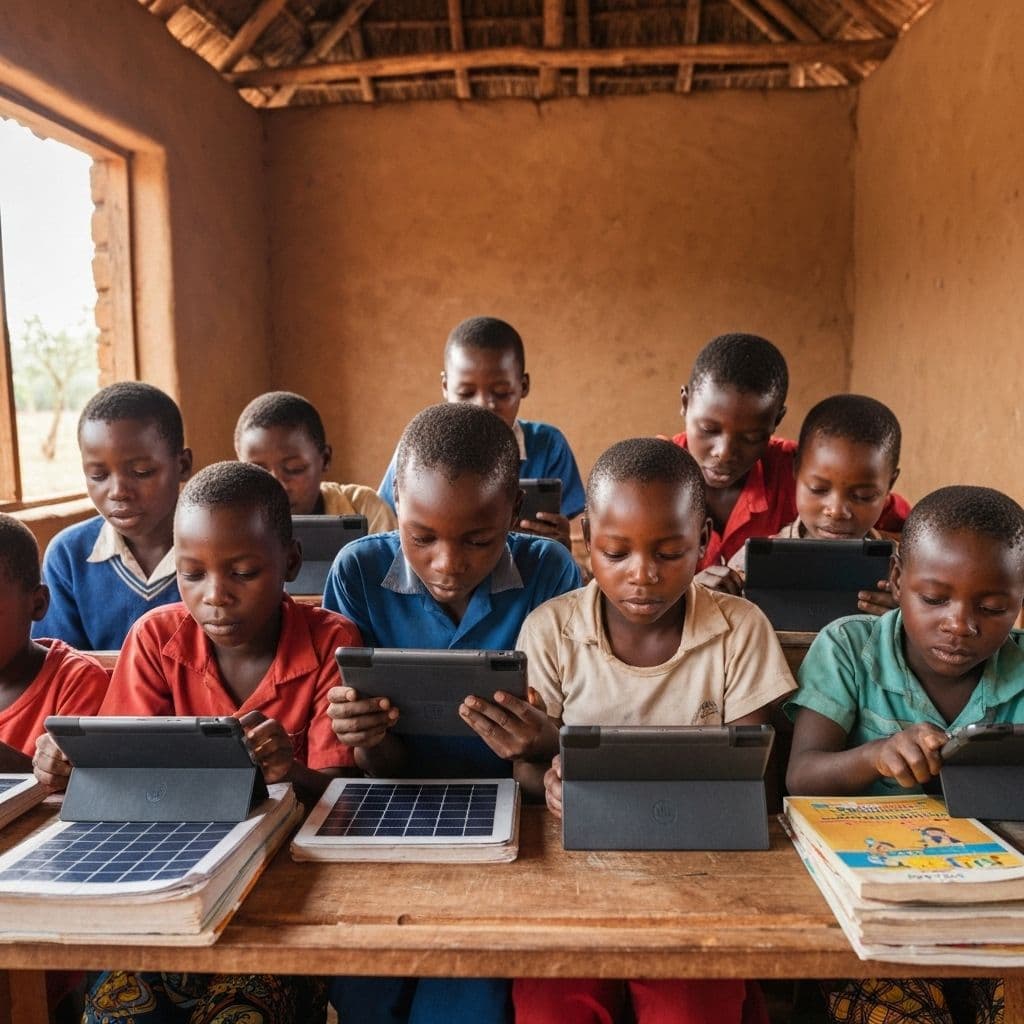 African learners using mobile technology designed for real access and infrastructure conditions