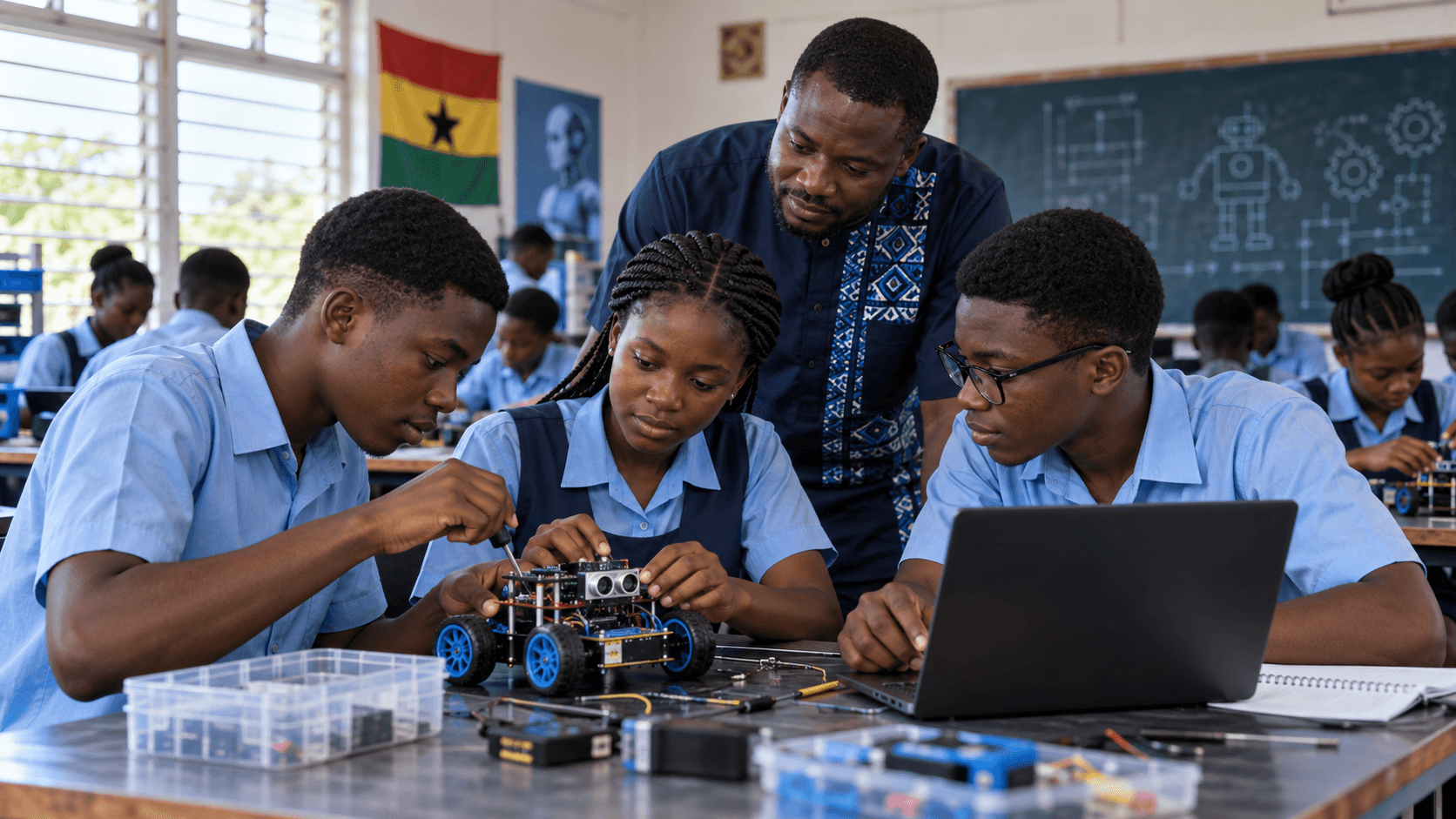 Ghanaian learners progressing through a sustainable robotics education pathway